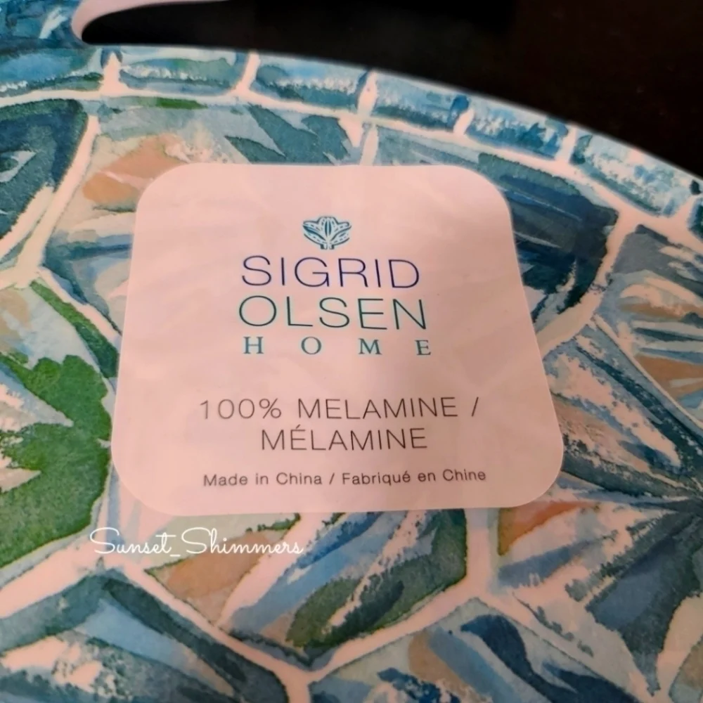 4pc Ocean Sea Turtle Melamine Salad Appetizer Dessert Plate Set Sigrid Olsen New